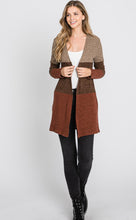 Load image into Gallery viewer, Multi-Color Striped Color-Block Cardigan