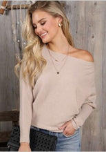 Load image into Gallery viewer, Blush Off-Shoulder Sweater
