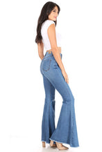 Load image into Gallery viewer, High-Waisted Distressed Denim Bell Bottom Jeans
