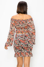 Load image into Gallery viewer, Floral Chiffon Ruched Mini Skirt
