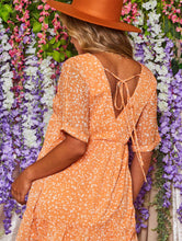 Load image into Gallery viewer, Printed V-Neck Ruffle Hem Mini Dress
