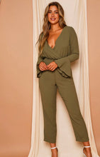 Load image into Gallery viewer, Olive Bell Sleeve Jumpsuit
